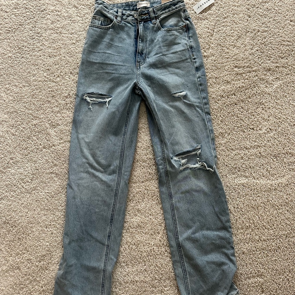 Women's Distressed Blue Jeans